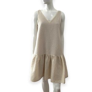 Tibi Drop Waist V Neck Tent Dress